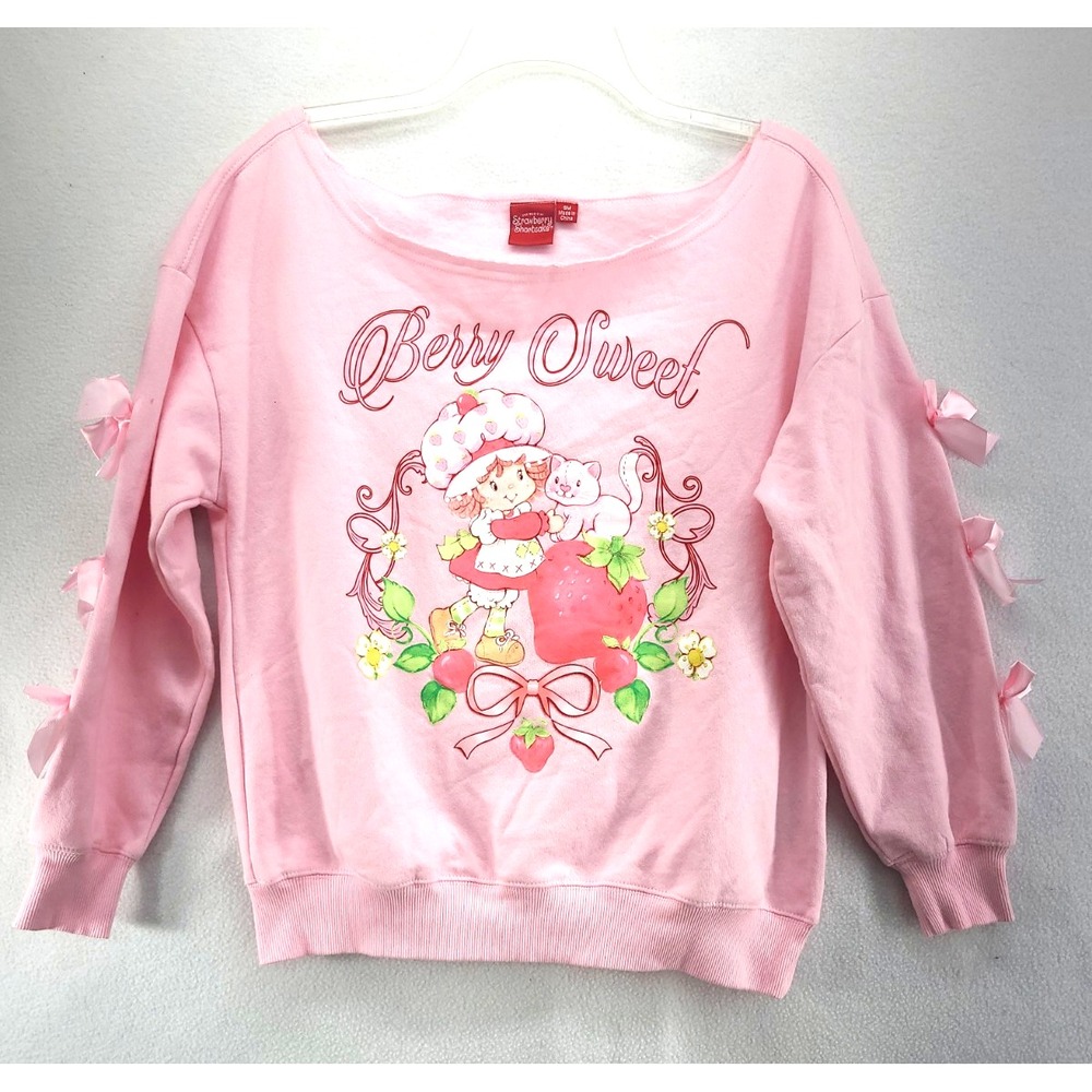 Strawberry Shortcacke Off rhe Shoulder Sweatshirt Sz Sm Officially Licensed